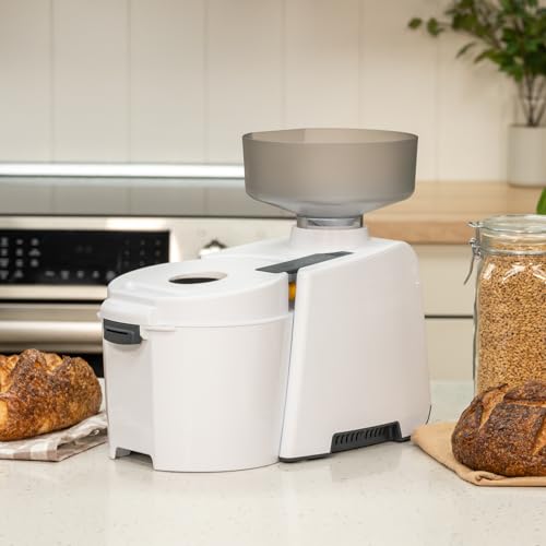 NutriMill Impact Compact High Speed Electric Grain Mill for Fresh Flour Wheat Grinder with Stainless Steel Milling Heads