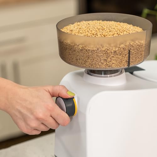 NutriMill Impact Compact High Speed Electric Grain Mill for Fresh Flour Wheat Grinder with Stainless Steel Milling Heads
