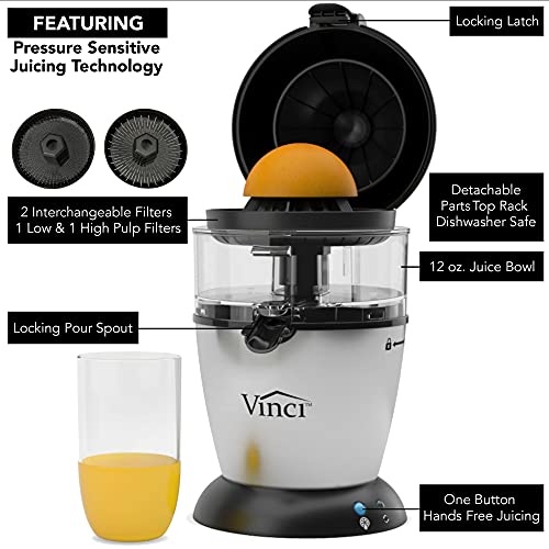 Vinci Electric Juicer, Hands Free Automatic Compact Citrus Press Machine