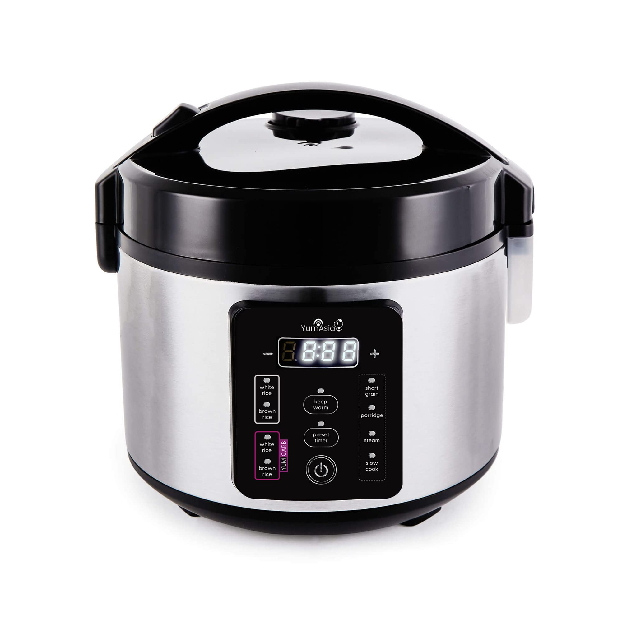 Yum Asia Kumo YumCarb Rice Cooker with Ceramic Bowl and Advanced Fuzzy Logic, (5.5 Cups, 1 Litre), 5 Rice Cooking Functions, 3 Multicooker Functions, 120V US Power