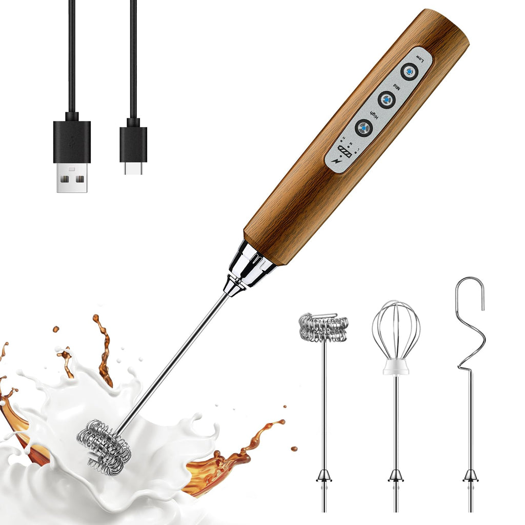 YUSWKO Rechargeable Handheld Milk Frother Wand for Coffee