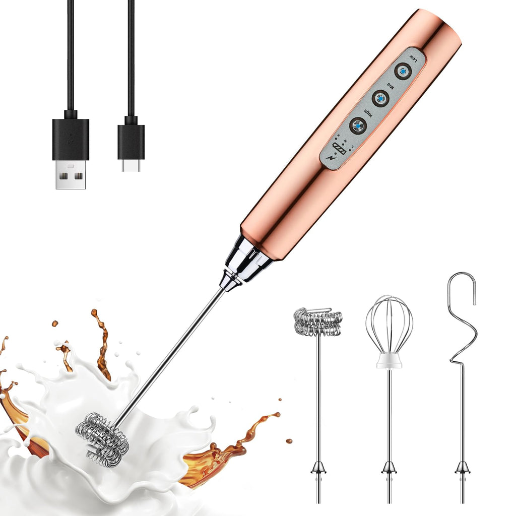 YUSWKO Rechargeable Handheld Milk Frother Wand for Coffee
