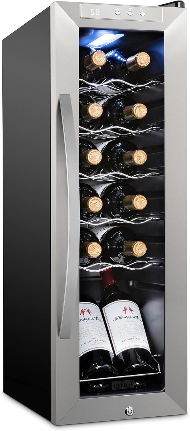 SCHMÉCKÉ Freestanding Wine Cooler Refrigerator with Lock