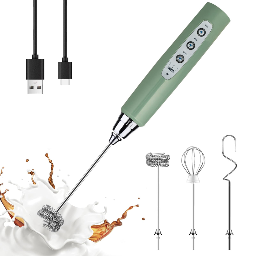 YUSWKO Rechargeable Handheld Milk Frother Wand for Coffee