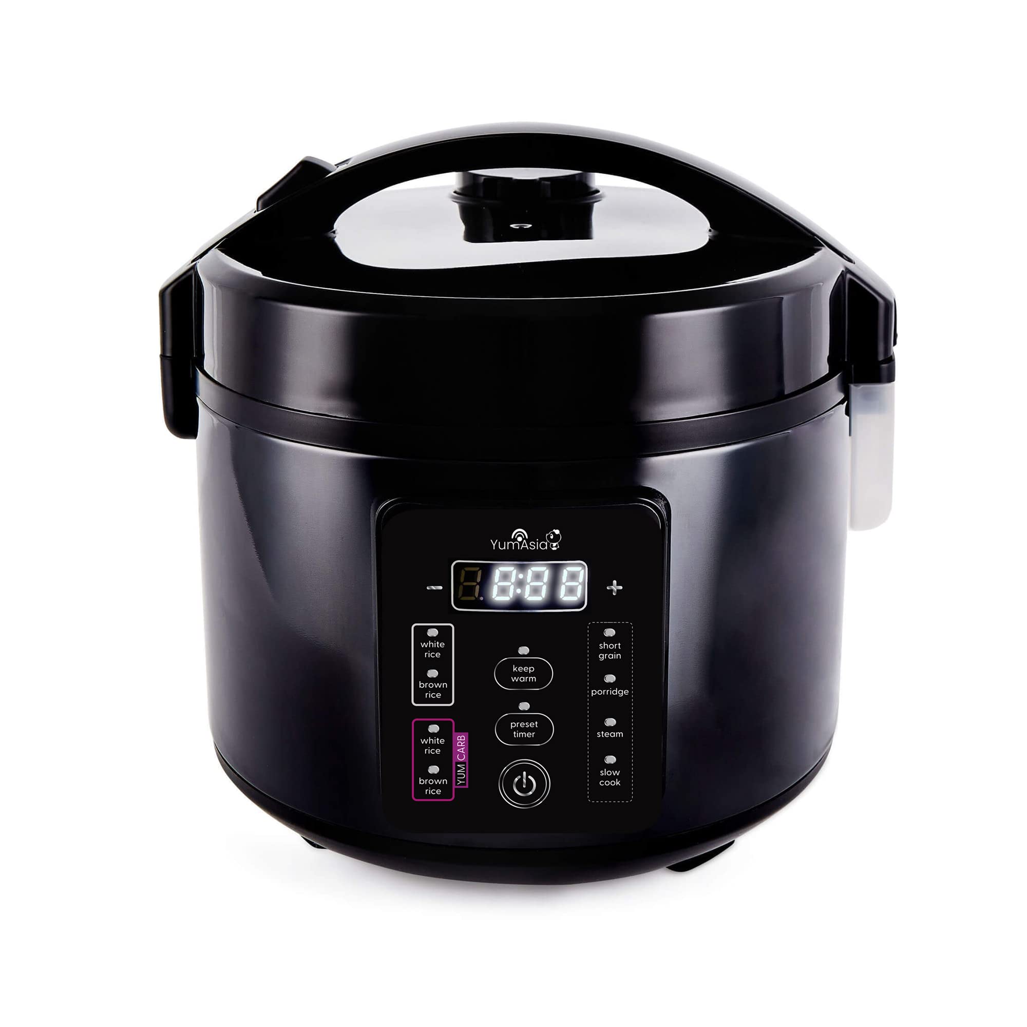 Yum Asia Kumo YumCarb Rice Cooker with Ceramic Bowl and Advanced Fuzzy Logic, (5.5 Cups, 1 Litre), 5 Rice Cooking Functions, 3 Multicooker Functions, 120V US Power