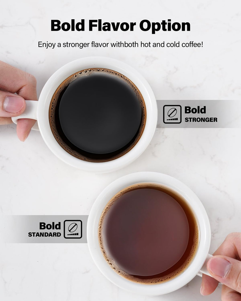 TWOMEOW Coffee Maker Hot & Iced With Bold Setting,Single Serve Coffee Maker For K Cup And Grounds,52 Oz Removabl