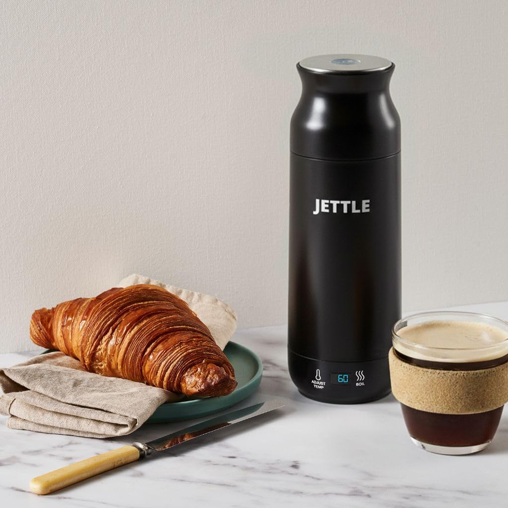 Jettle Electric Kettle - Travel Portable Heater for Coffee Tea Milk Soup - Stainless Steel Travel Water Boiler tea pot with Temperature Control - LED - Automatic Power Off - 450ml - Kitchen Appliance