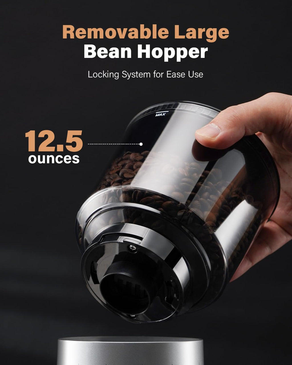 KIDISLE Conical Burr Coffee Grinder Electric, Espresso Grinder for Home Use, Burr Mill with 51 Grind Settings, Precision Electronic Timer, Stainless Steel Container