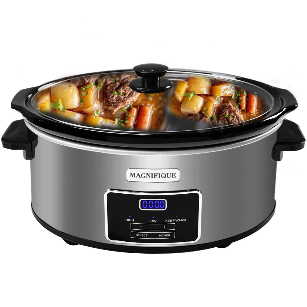 MAGNIFIQUE 4 Quart Claypot Multi-Cooker, with 8-in-1 Casserole Programmable Slow Cooker