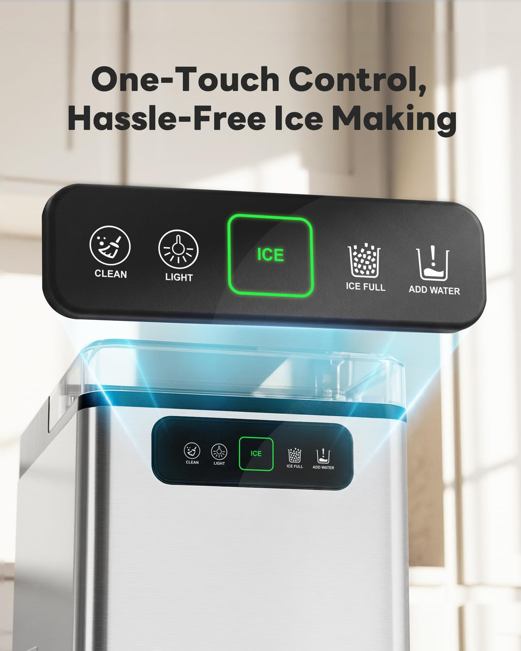 Countertop Nugget Ice Maker with Self-Cleaning Function