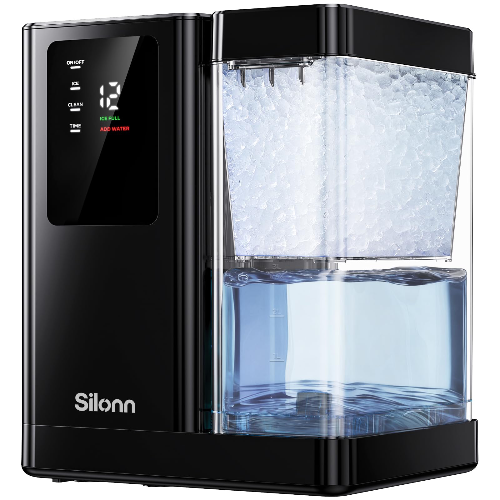 43-Lb Countertop Nugget Ice Maker with Self-Cleaning