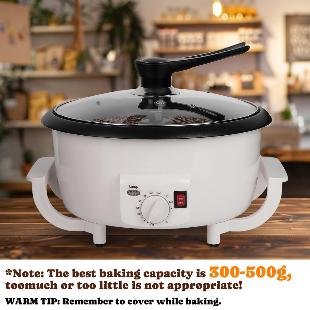 DIYAREA Coffee Roaster Machine for Home Use, 800g Capacity Electric Coffee Bean Roaster Machine with Timer 0-240℃ Non-Stick for Cafe Shop, Nut, Peanut, Black Bean, Soybeans 110V 1200W