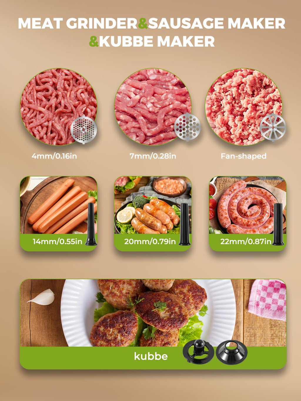Flyseago Multifunctional Electric Meat Grinder 3200W Touch Control