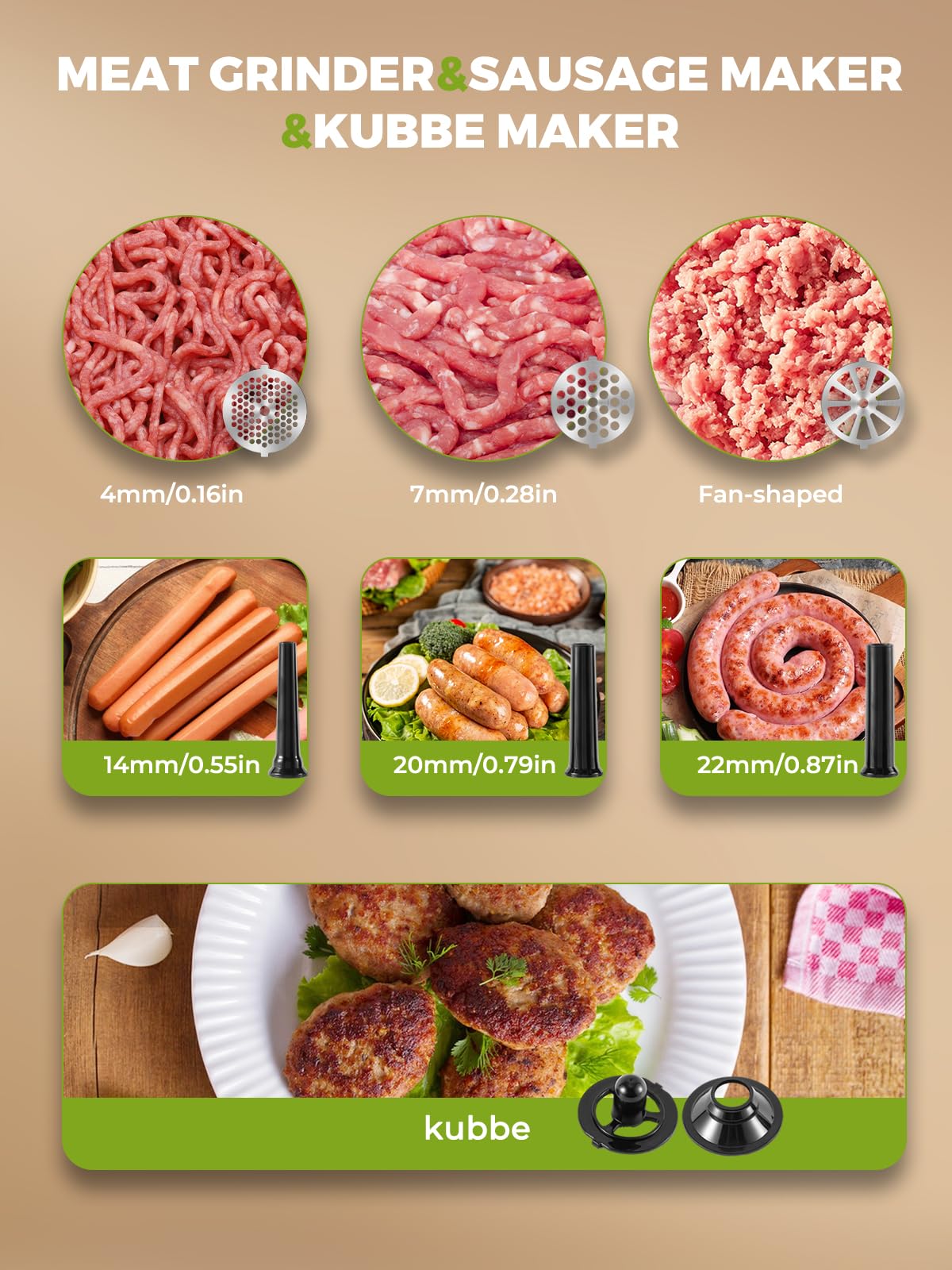 Flyseago Multifunctional Electric Meat Grinder 3200W Touch Control