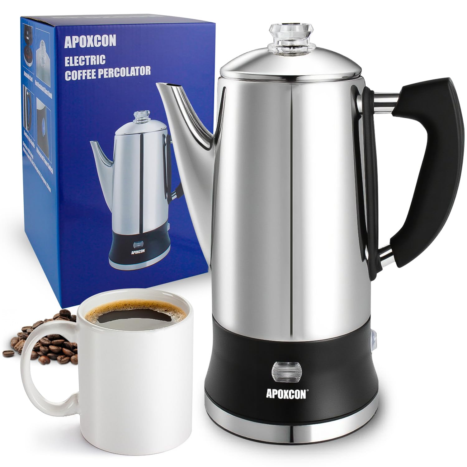 APOXCON Stainless Steel Electric Coffee Percolator