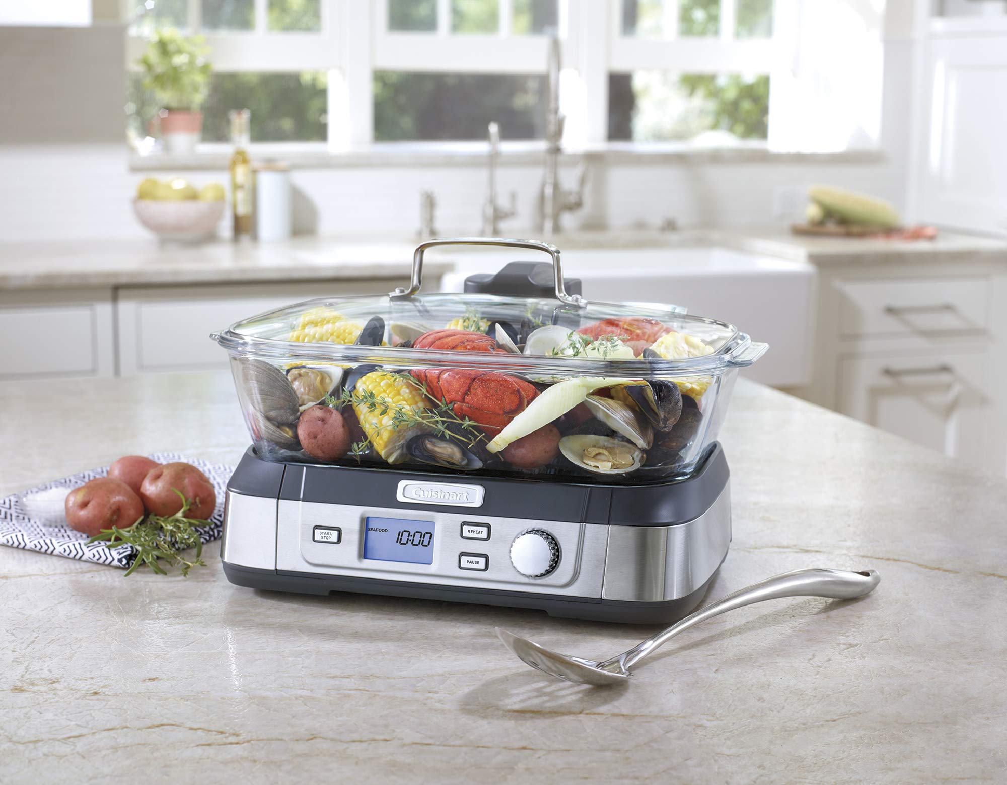 Cuisinart STM-1000 CookFresh Digital Glass Steamer, Stainless Steel