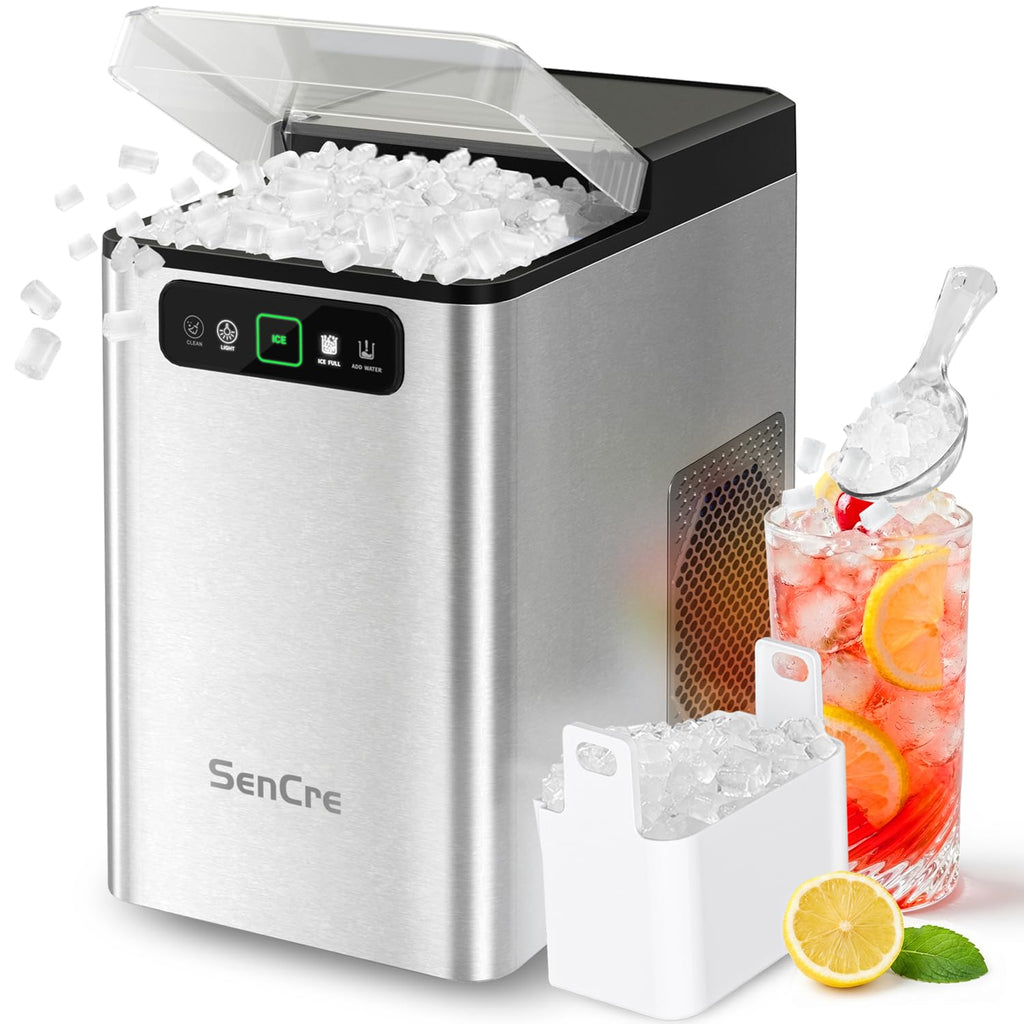 Countertop Nugget Ice Maker with Self-Cleaning Function