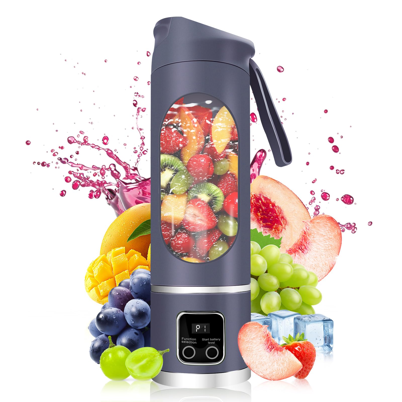 Portable Blender Personal Electric USB | 500ml Portable Juicer for Shakes and Smoothies | Small Blender for Mixing | Compact Convenient Versatile Kitchen Small Appliance for Home