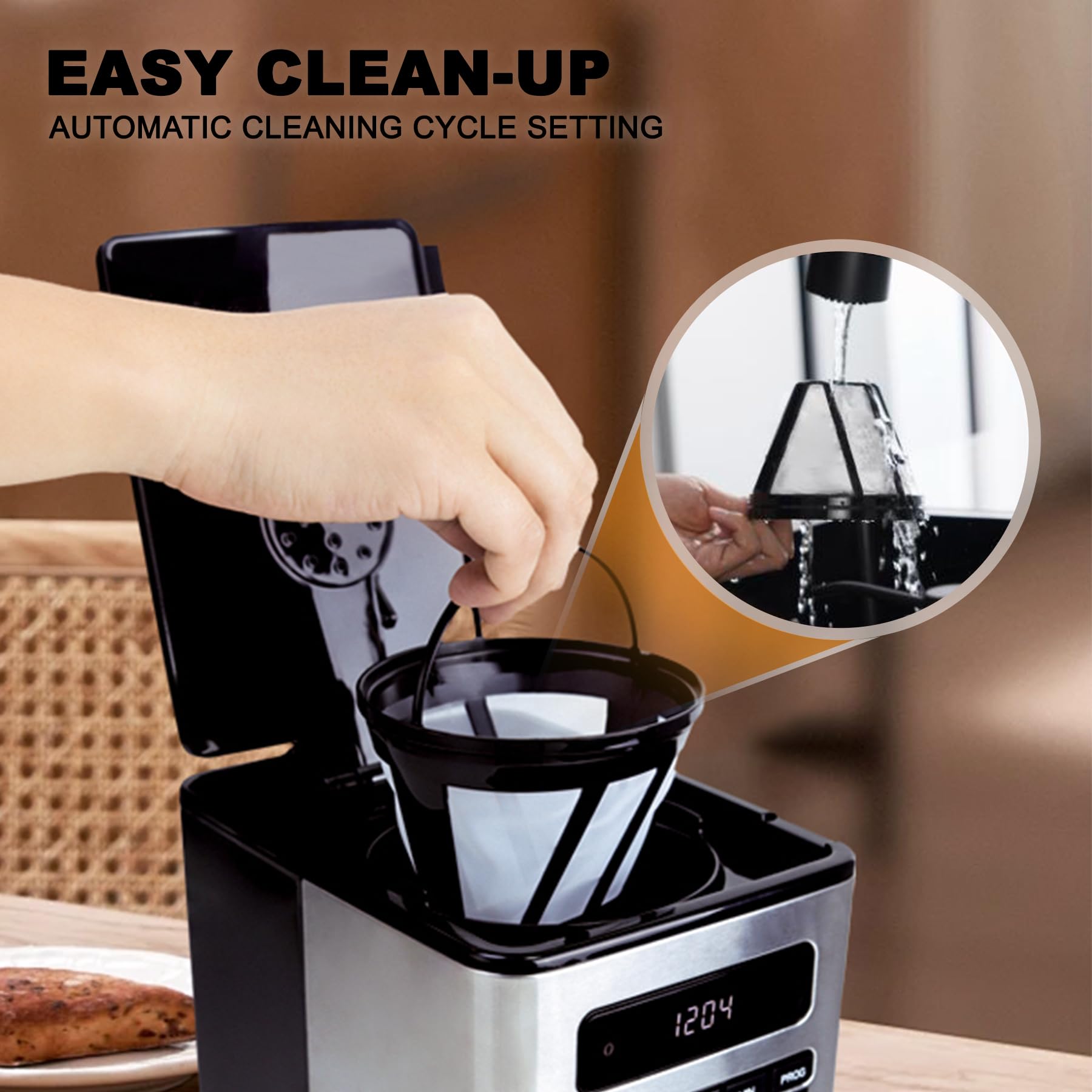 REVOTRA 12 Cup Programmable Coffee Maker, Hot and Iced Drip Coffee Makers