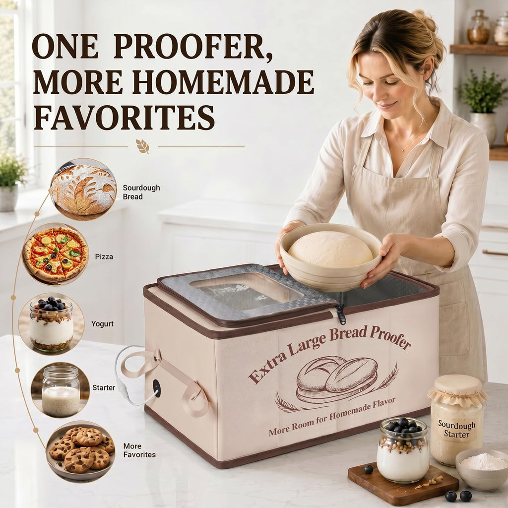 XL Bread Proofing Box Foldable Bread Proofer 23.6" Long Sourdough Warmer