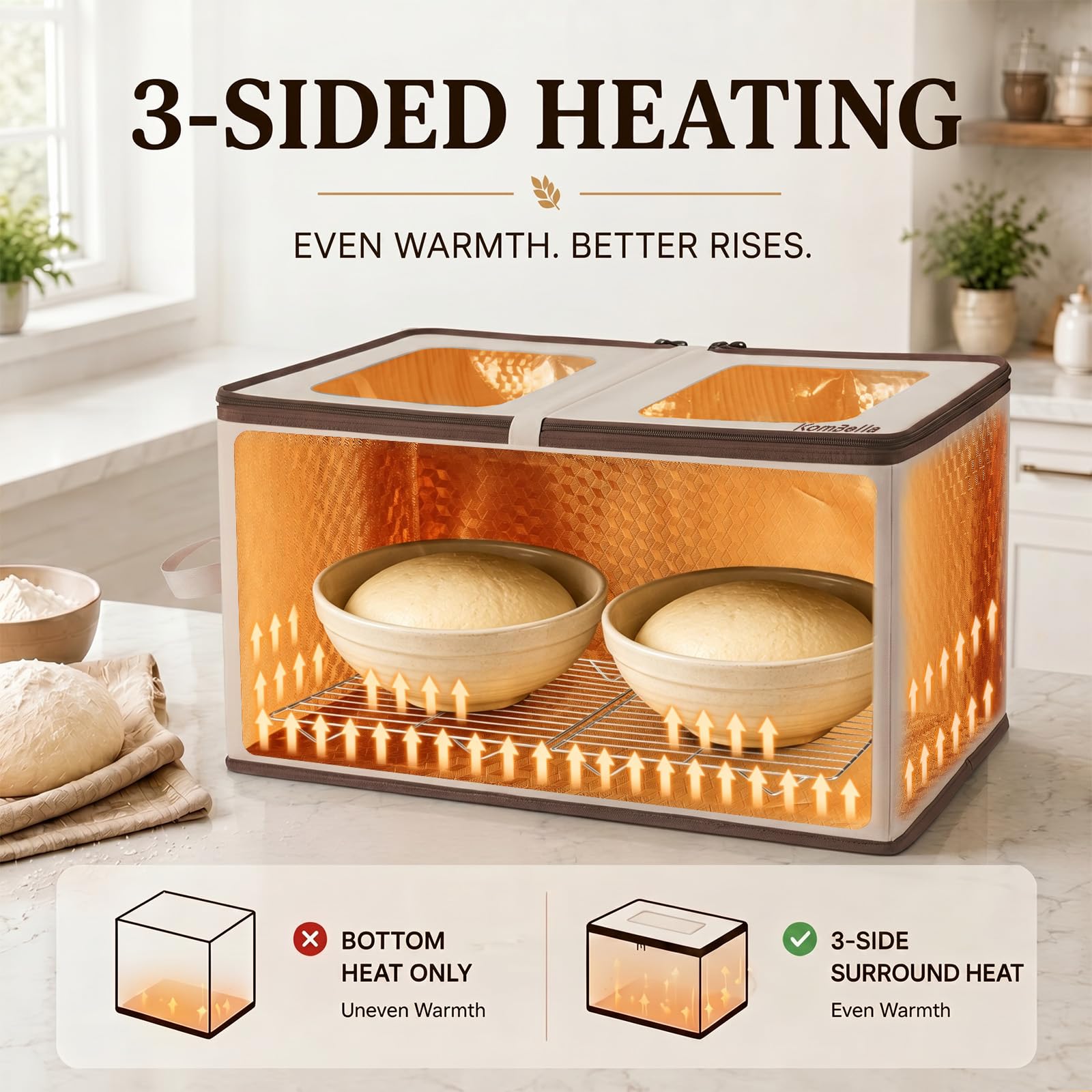 XL Bread Proofing Box Foldable Bread Proofer 23.6" Long Sourdough Warmer