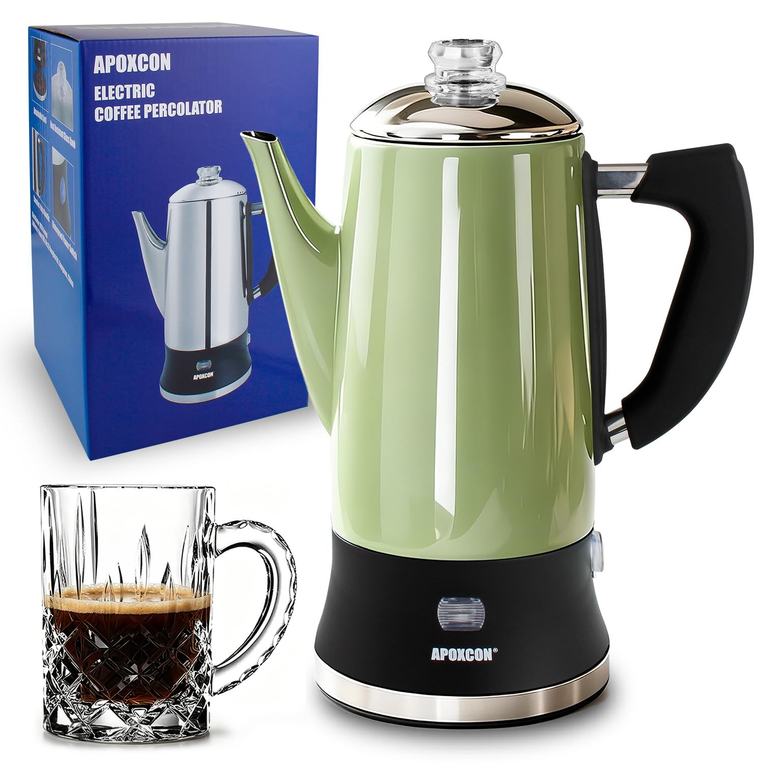 APOXCON Stainless Steel Electric Coffee Percolator