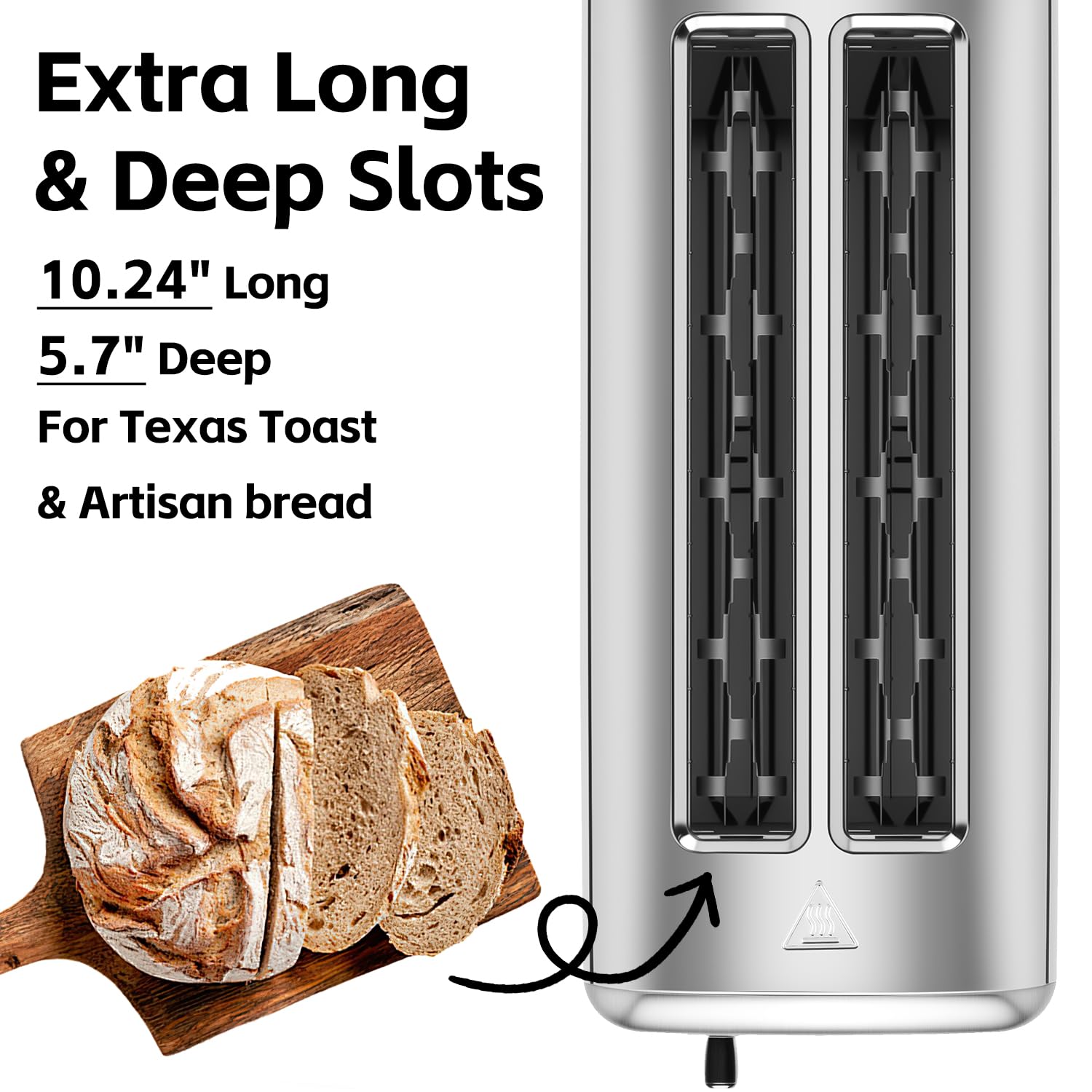 CUSIMAX 4-Slice Long-Slot Stainless Steel Toaster
