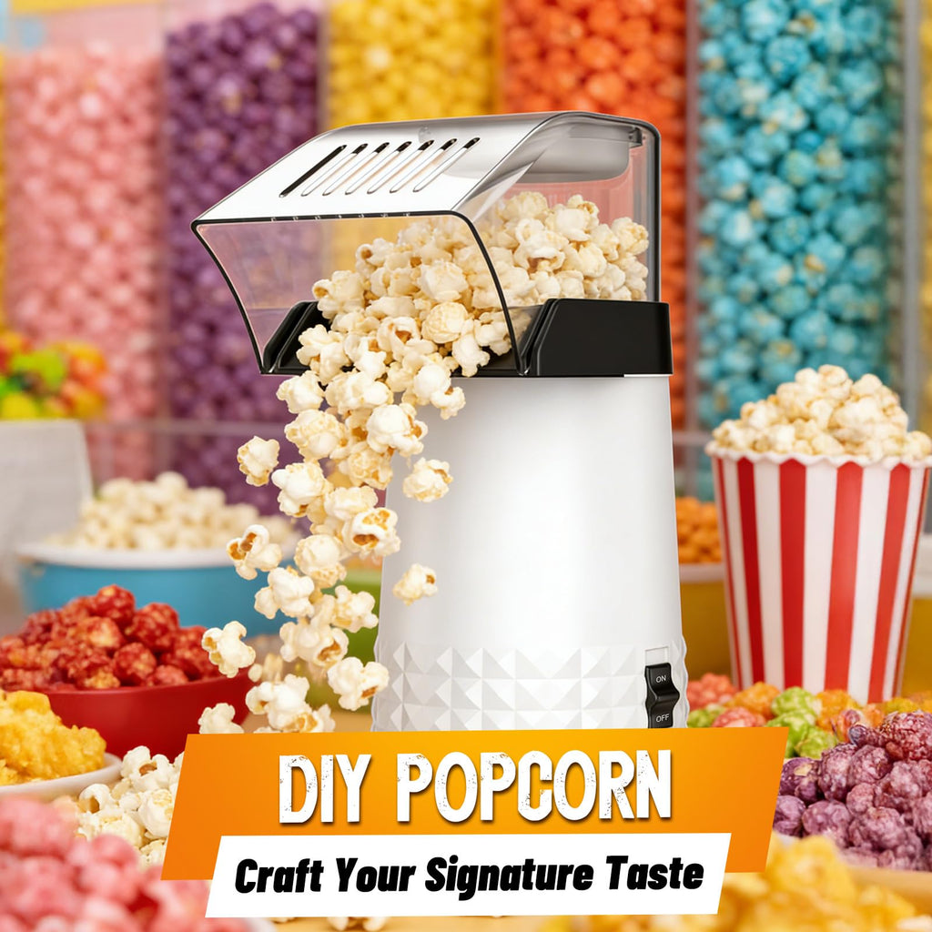 1200W Hot Air Popcorn Popper ETL Certified – Oil-Free Healthy Popcorn Maker Machine with 4.5 Quart Large Capacity, 2-Minute Fast Electric Popcorn Machine for Movie Night, Party, Snack
