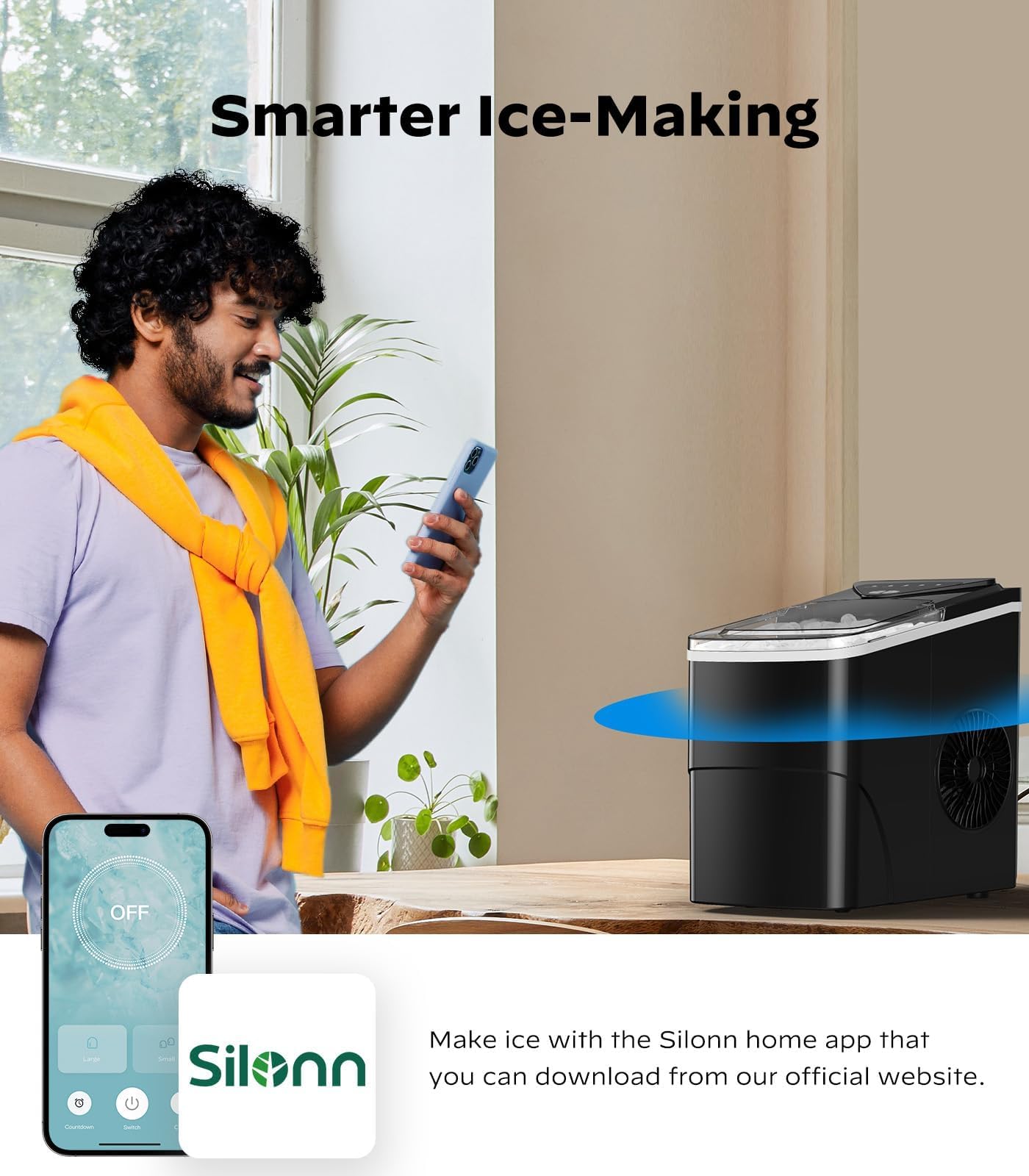 43-Lb Countertop Nugget Ice Maker with Self-Cleaning