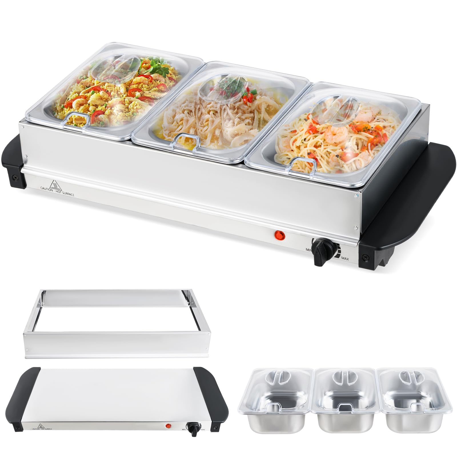 Giantex 3-Pan Electric Buffet Server and Food Warmer