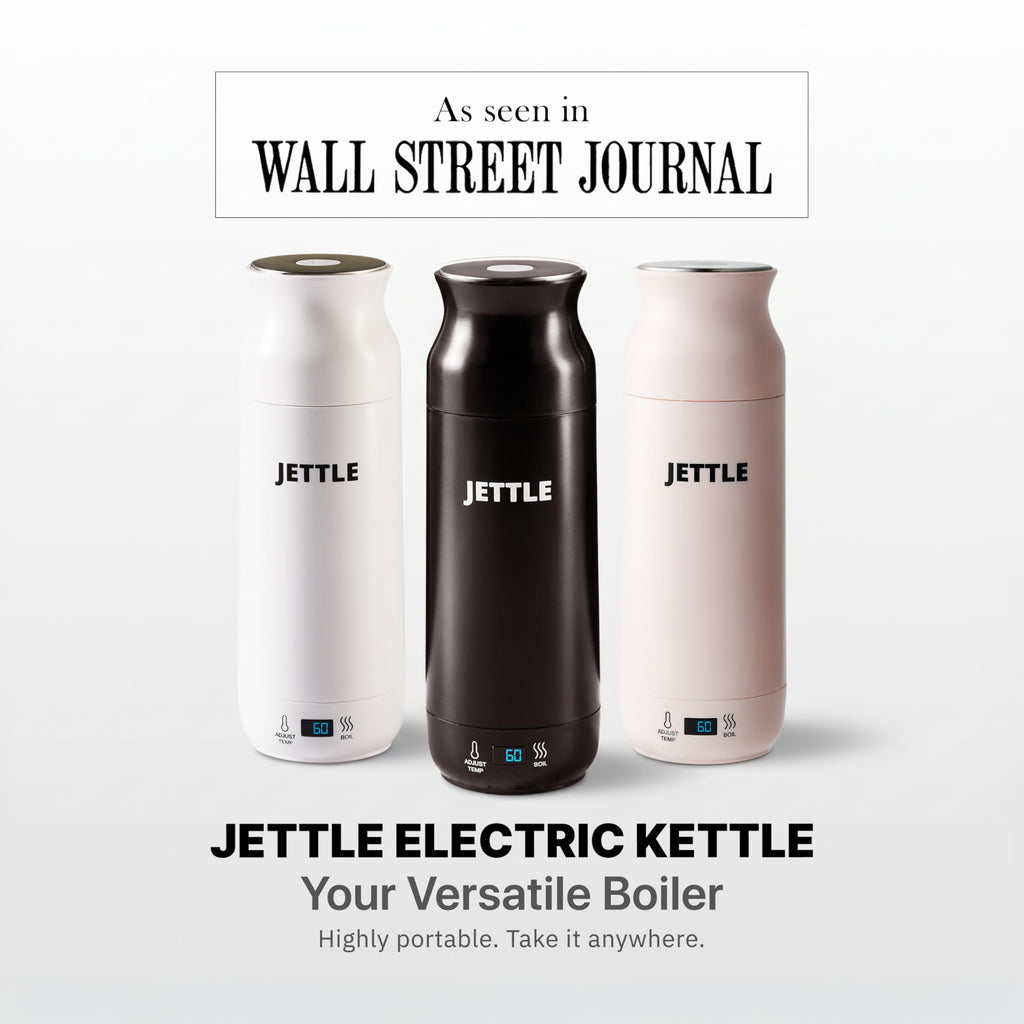 Jettle Electric Kettle - Travel Portable Heater for Coffee Tea Milk Soup - Stainless Steel Travel Water Boiler tea pot with Temperature Control - LED - Automatic Power Off - 450ml - Kitchen Appliance