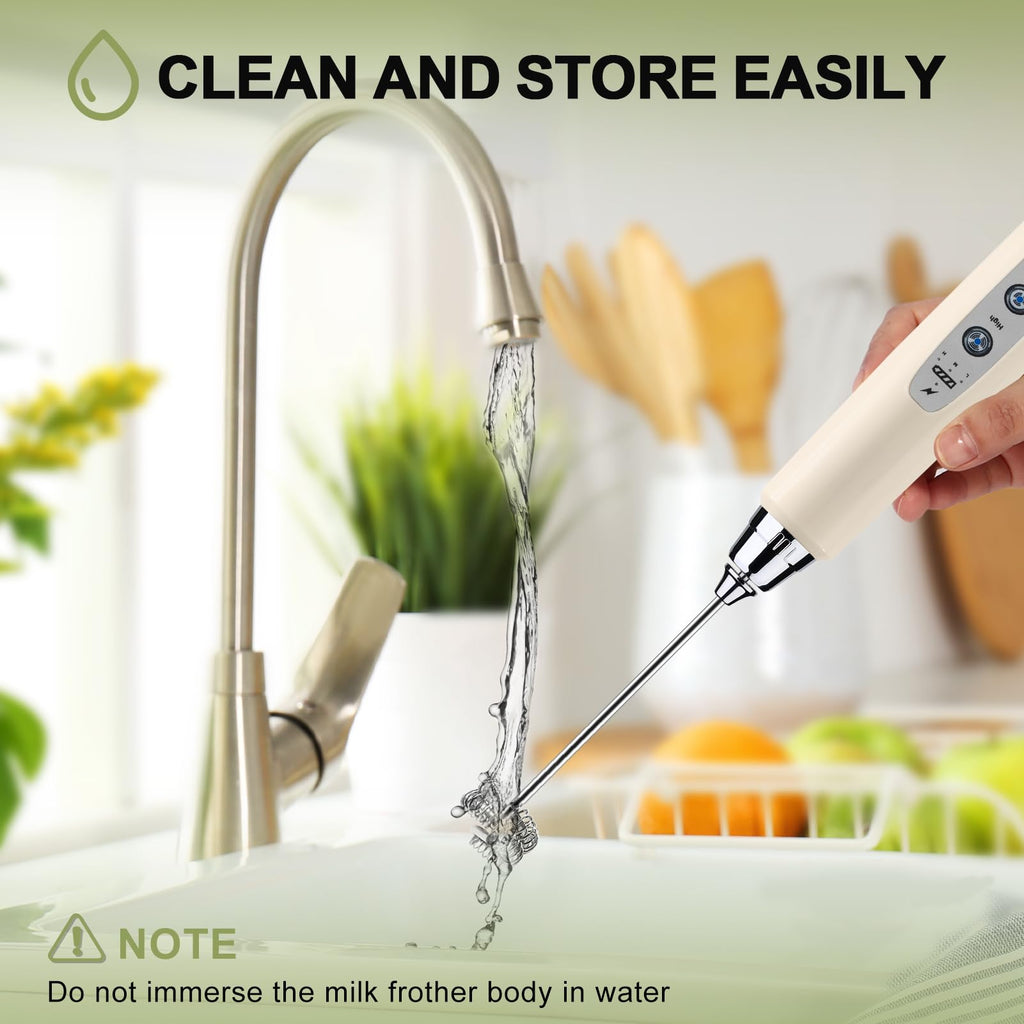 YUSWKO Rechargeable Handheld Milk Frother Wand for Coffee