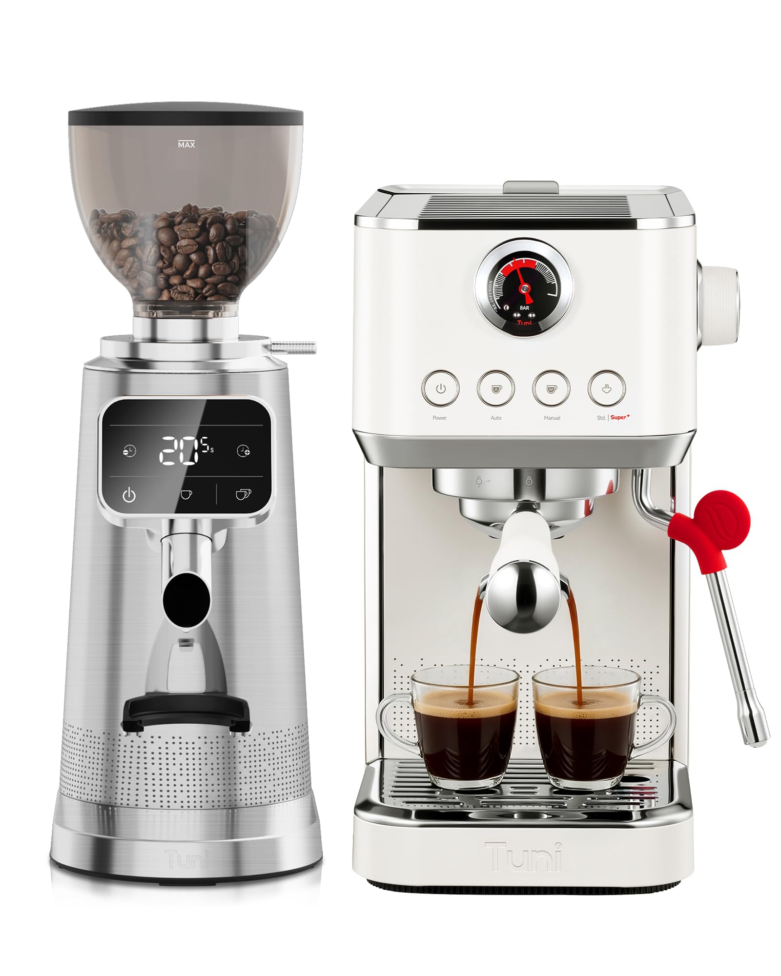 Tuni E2 Gen3 Espresso Machine and G3 Burr Grinder Combo Set