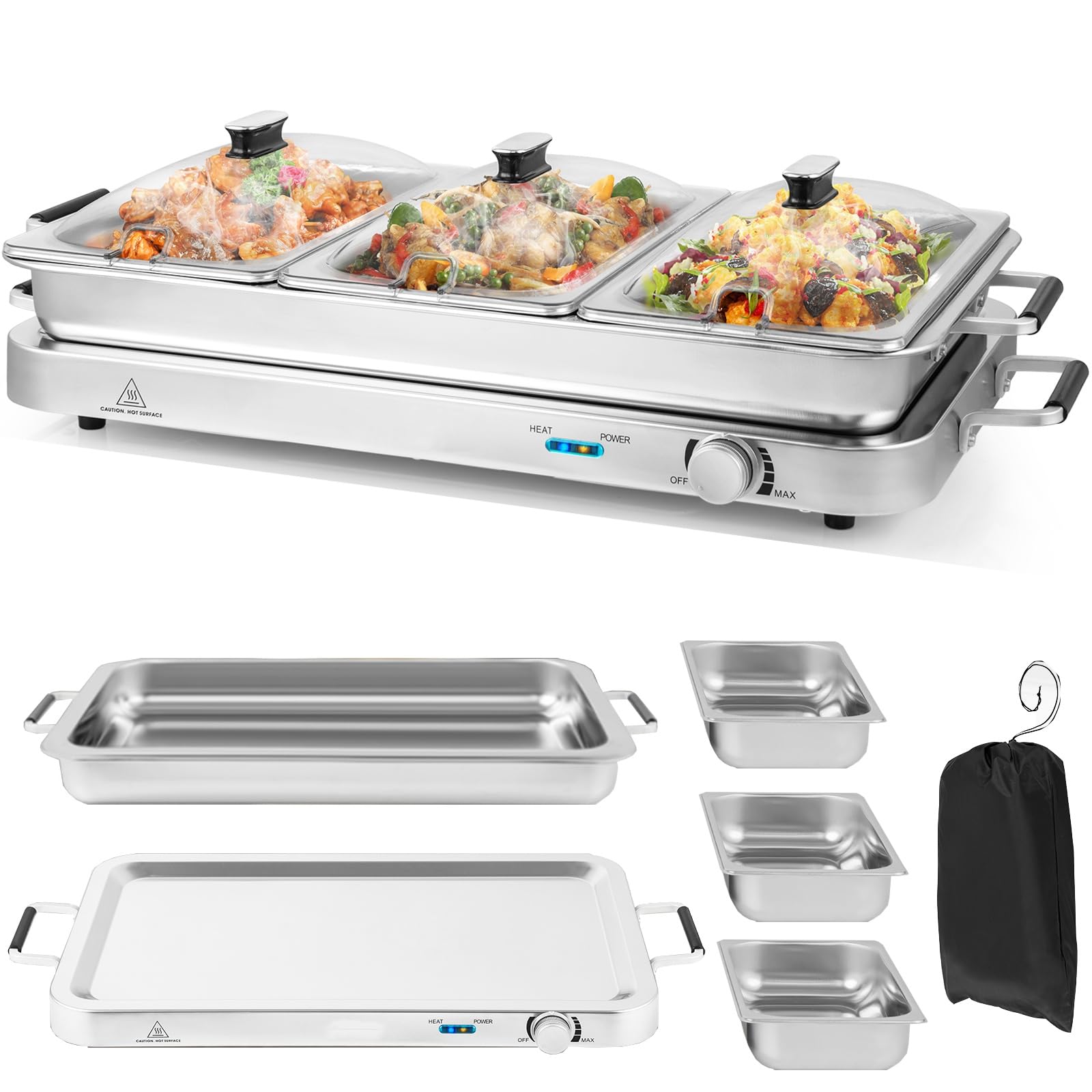 Giantex 3-Pan Electric Buffet Server and Food Warmer