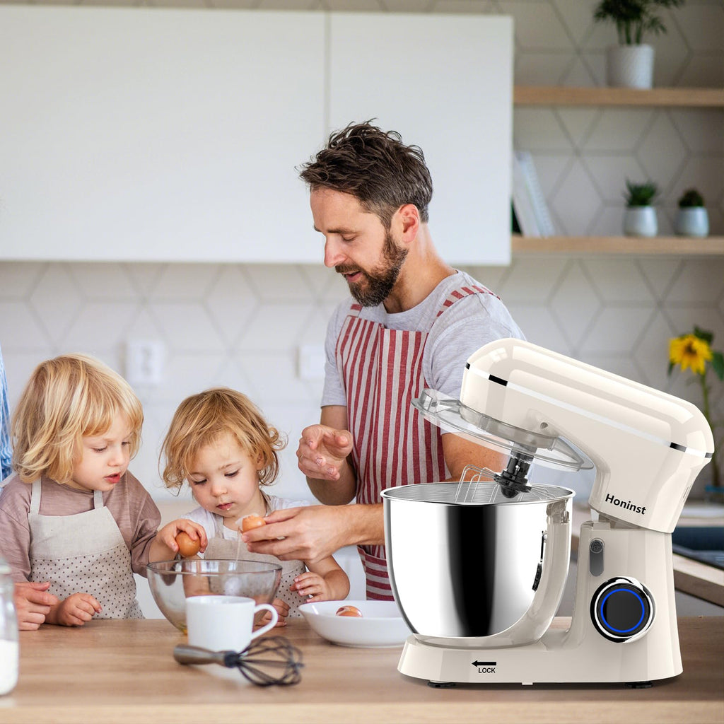 Honinst Stand Mixer, 6.5QT 10-Speed Tilt-Head Electric Stand Mixer, 3-In-1 Kitchen Mixer with Bowl, Dough Hook, Whisk and Beater, Food Mixer for Baking, Cake and Most Home Cooks,