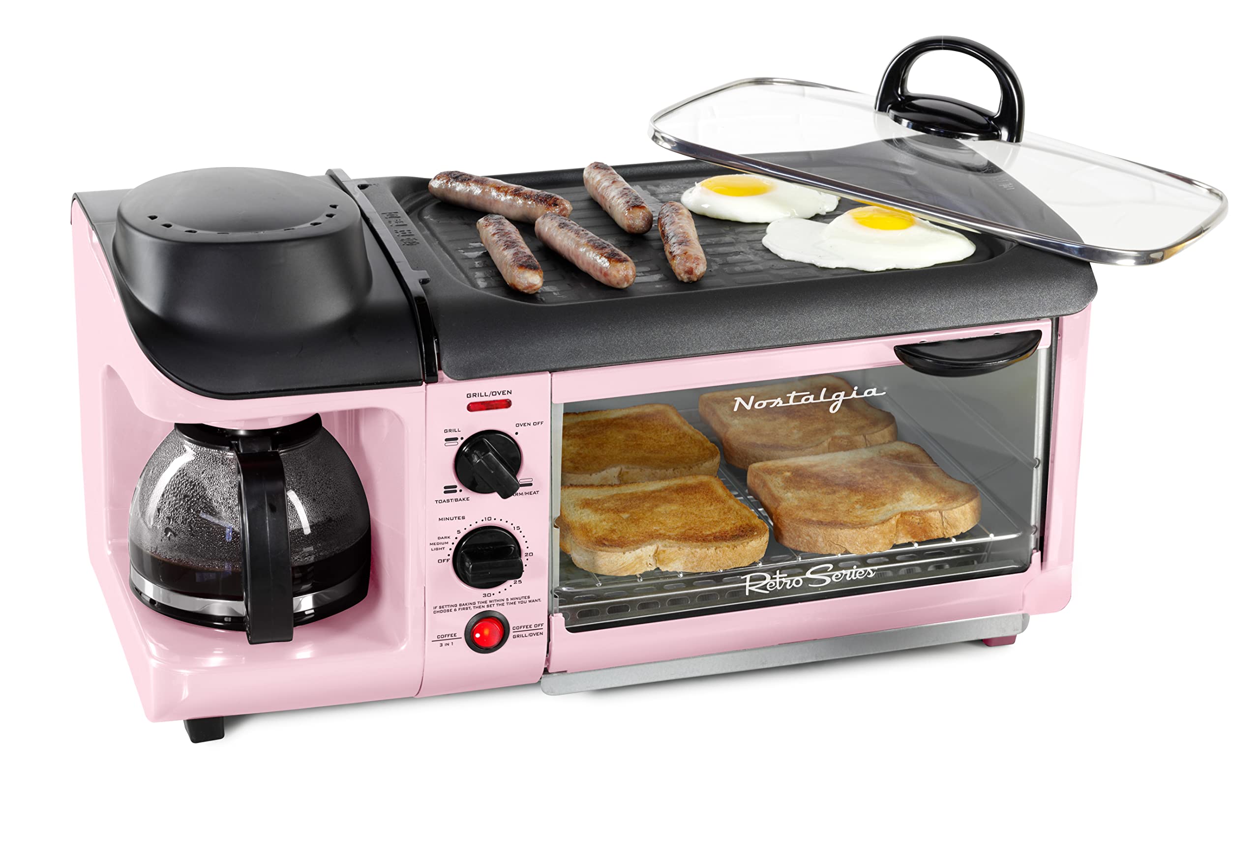Nostalgia 3-in-1 Electric Breakfast Station with Coffee Maker