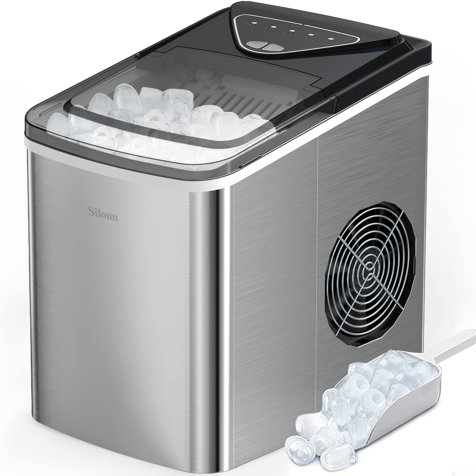 43-Lb Countertop Nugget Ice Maker with Self-Cleaning