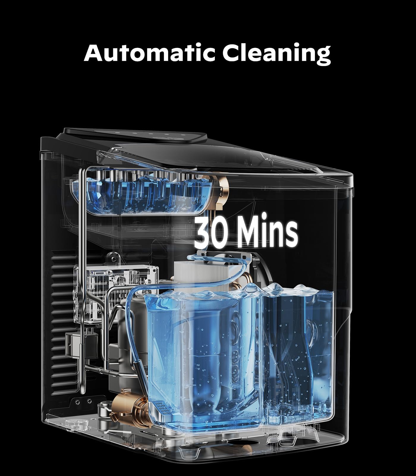 43-Lb Countertop Nugget Ice Maker with Self-Cleaning