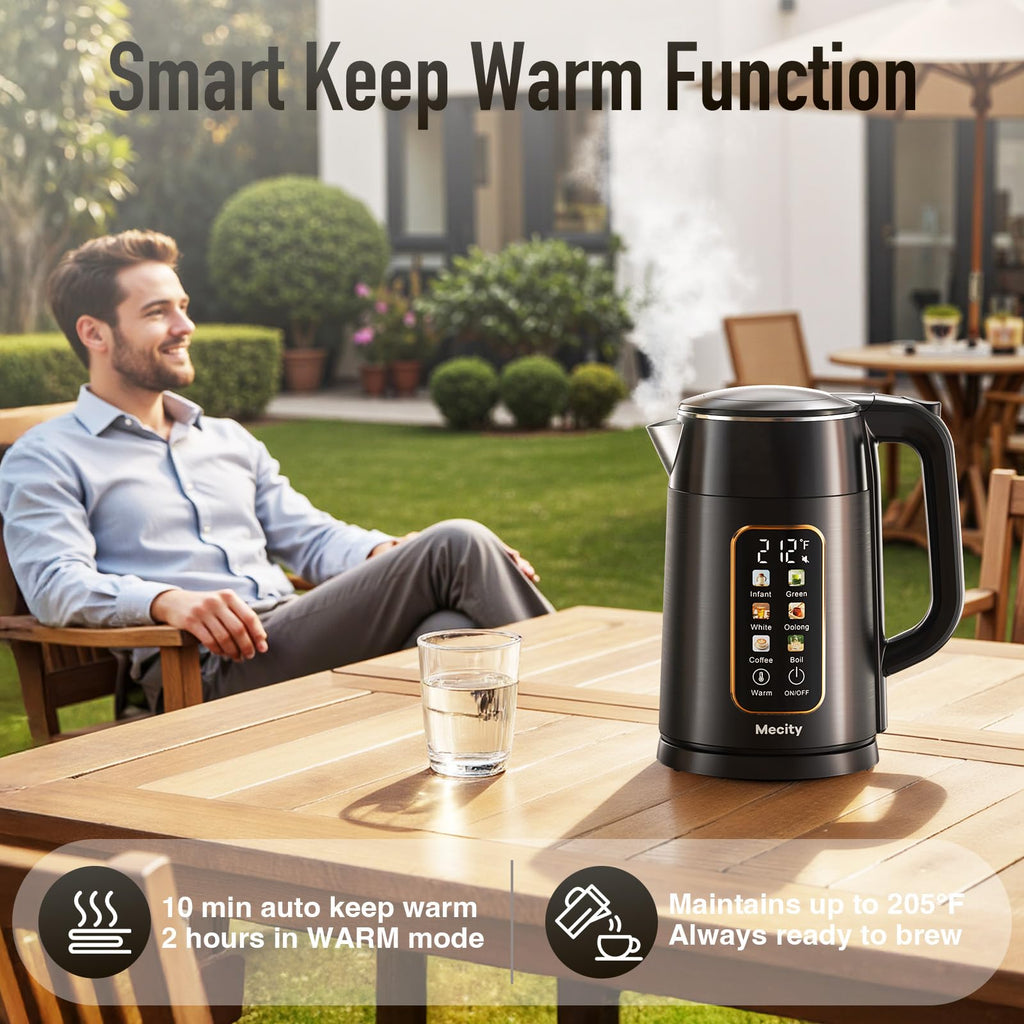 Mecity Electric Kettle 1.7 Liter Water Boiler with Temperature Control