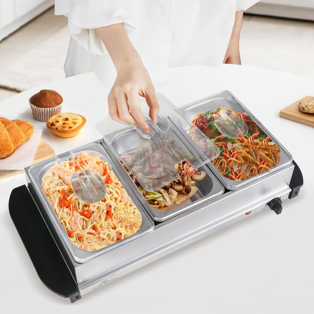 Giantex 3-Pan Electric Buffet Server and Food Warmer