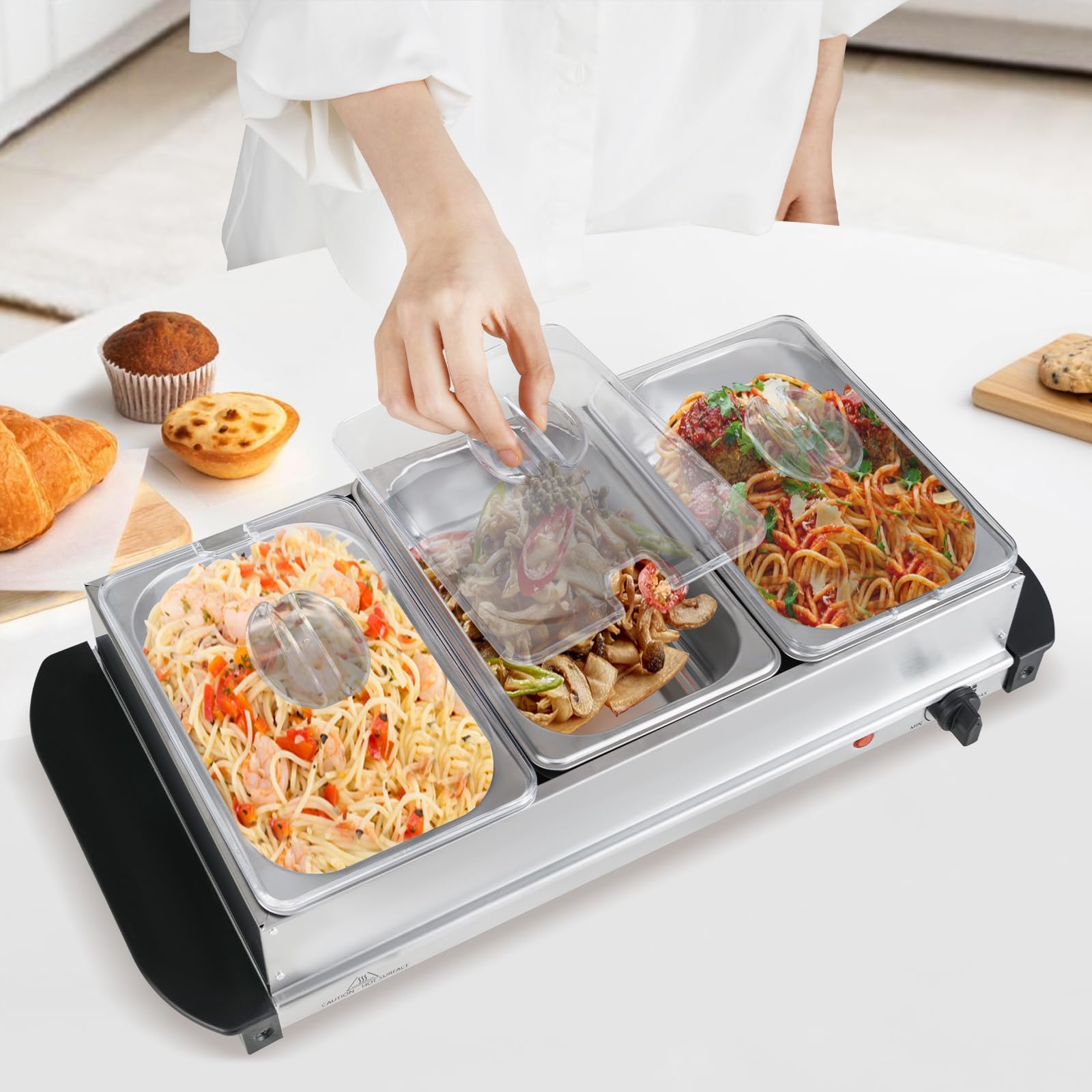 Giantex 3-Pan Electric Buffet Server and Food Warmer