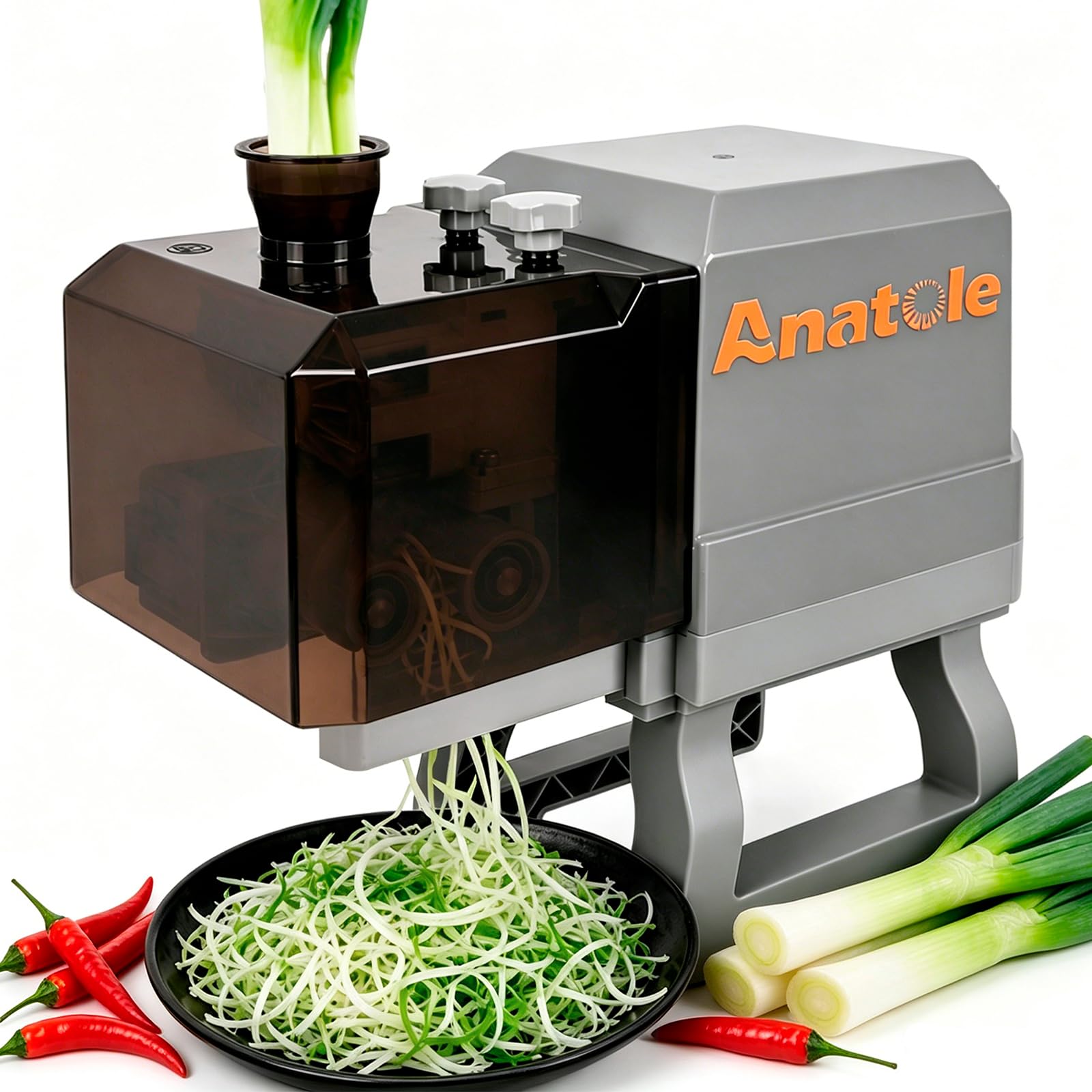 Anatole Electric Scallion Shredder 0.12" Commercial Green Onion Slicer 200W