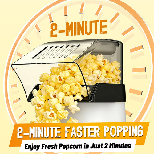 1200W Hot Air Popcorn Popper ETL Certified – Oil-Free Healthy Popcorn Maker Machine with 4.5 Quart Large Capacity, 2-Minute Fast Electric Popcorn Machine for Movie Night, Party, Snack