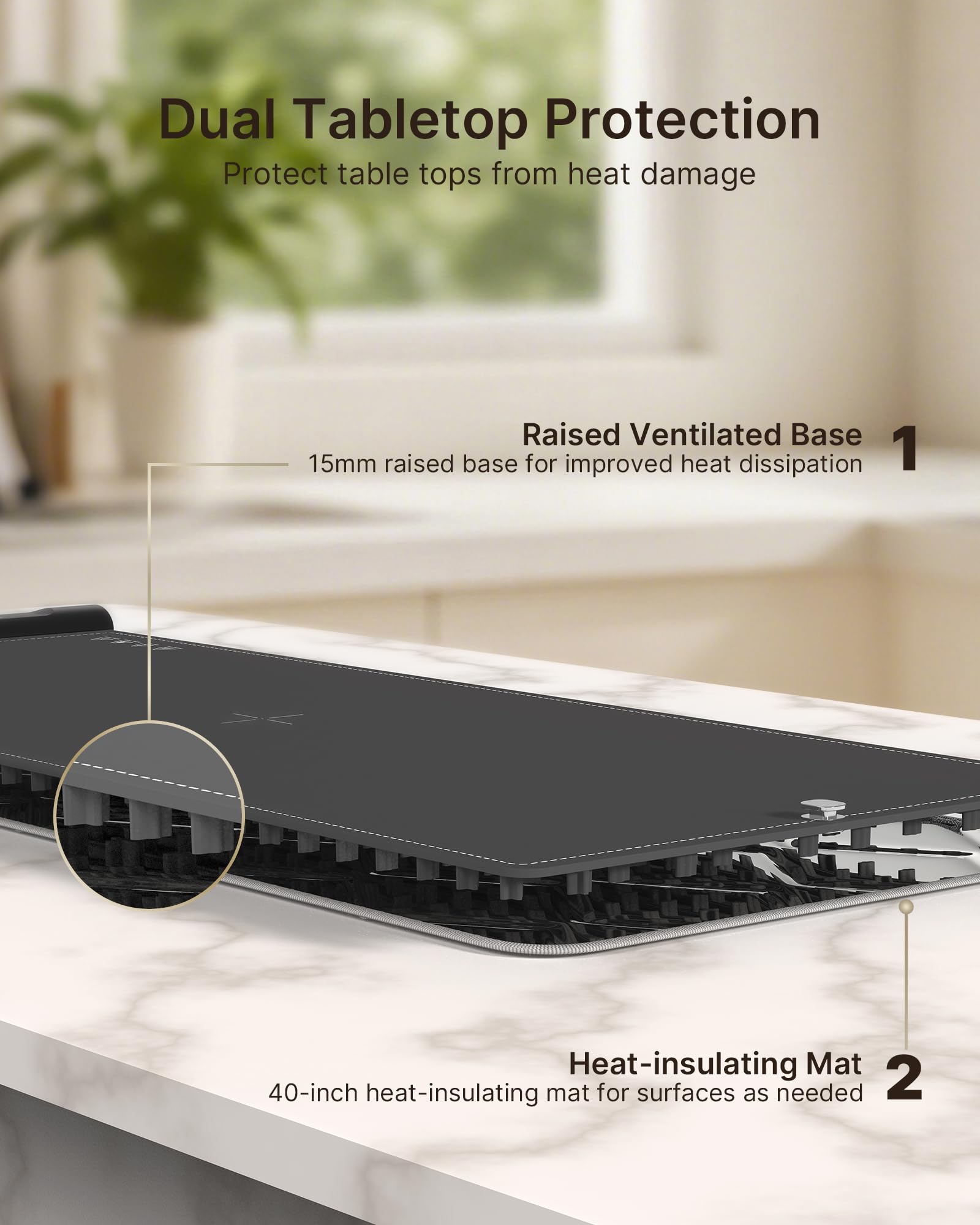 NUTCITY Extra-Large Electric Food Warming Mat with Timer