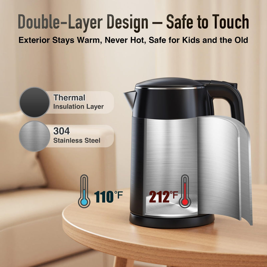 Mecity Electric Kettle 1.7 Liter Water Boiler with Temperature Control