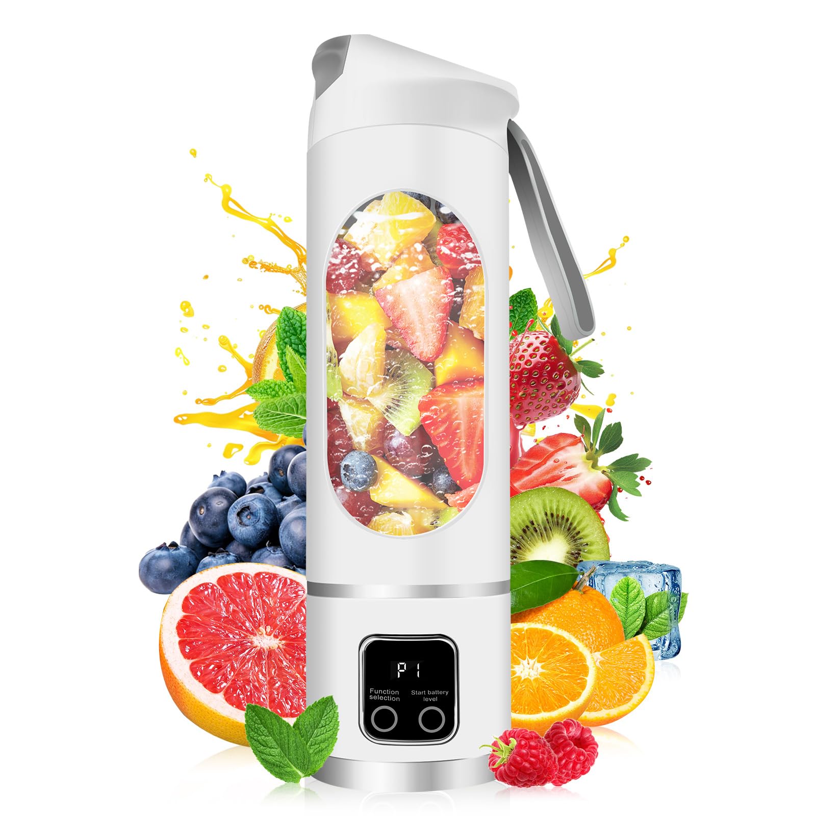Portable Blender Personal Electric USB | 500ml Portable Juicer for Shakes and Smoothies | Small Blender for Mixing | Compact Convenient Versatile Kitchen Small Appliance for Home