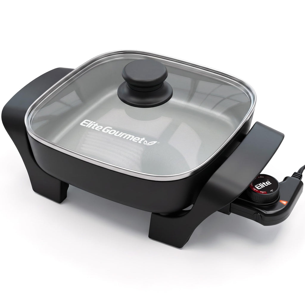 Elite Gourmet PFAS-Free Nonstick Electric Ceramic Skillet