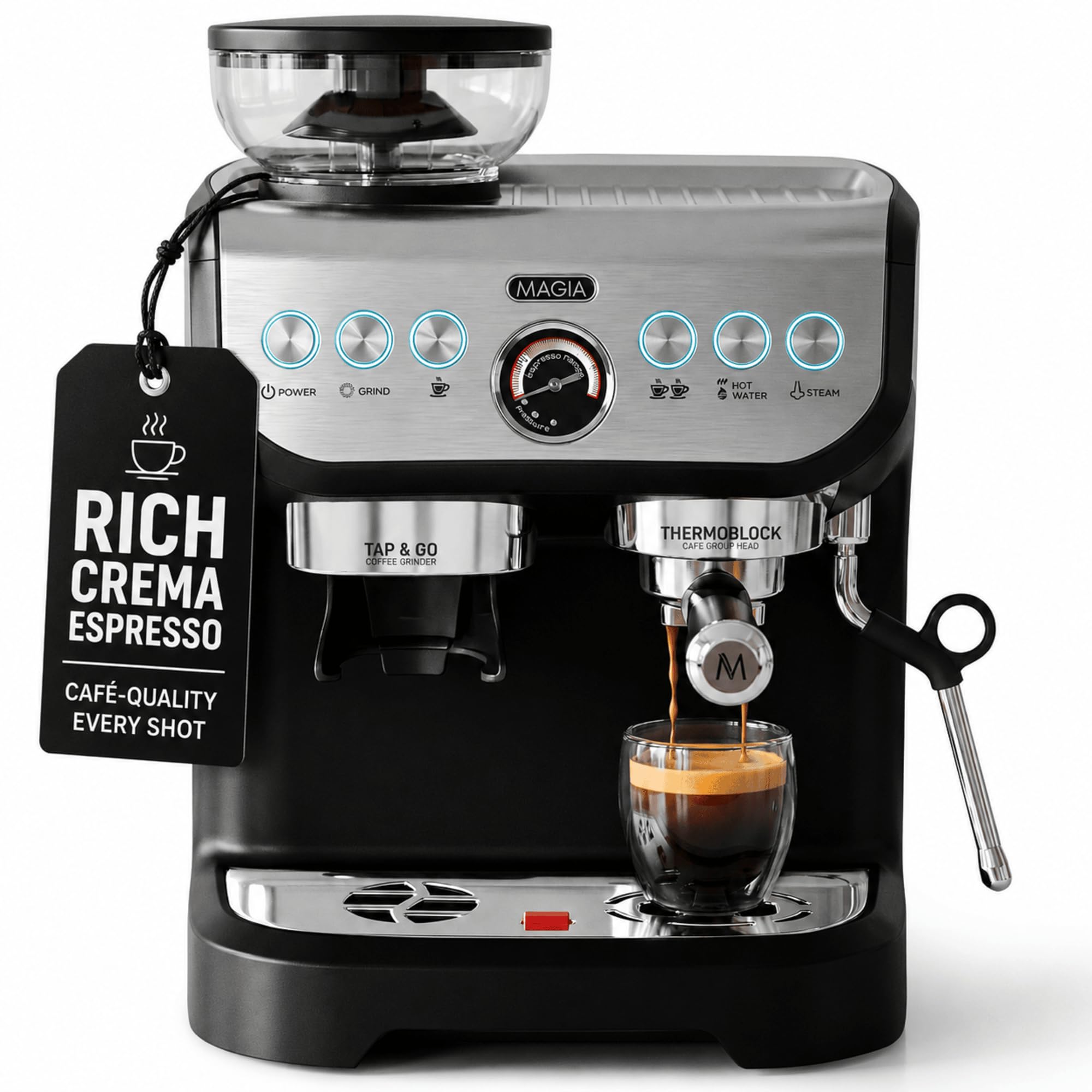 Zulay Kitchen Magia Espresso Machine for Home and Office