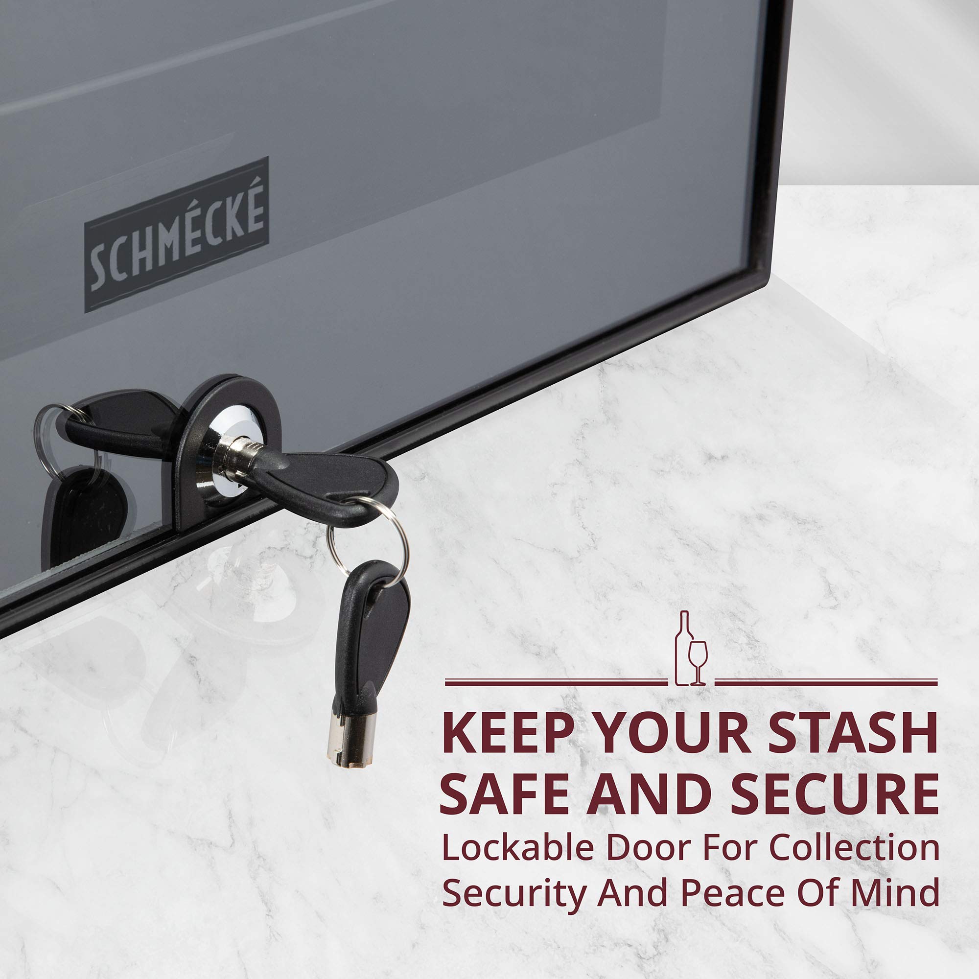 SCHMÉCKÉ Freestanding Wine Cooler Refrigerator with Lock