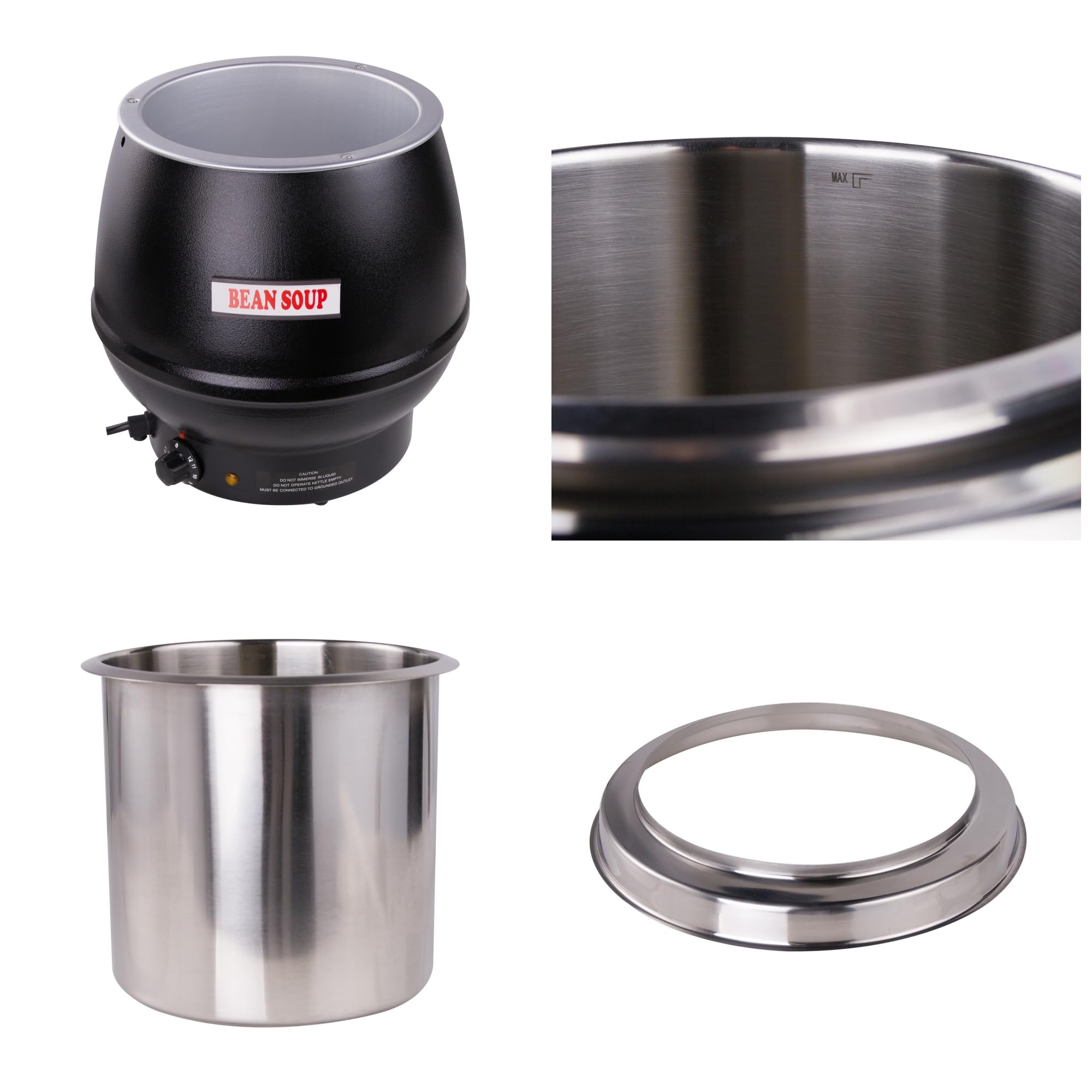 CLIVIA Commercial Electric Soup Warmer with Temperature Control